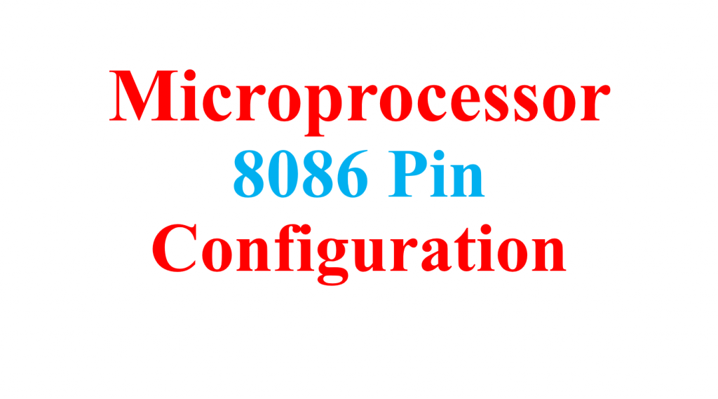 8086 Microprocessor Pin Configuration